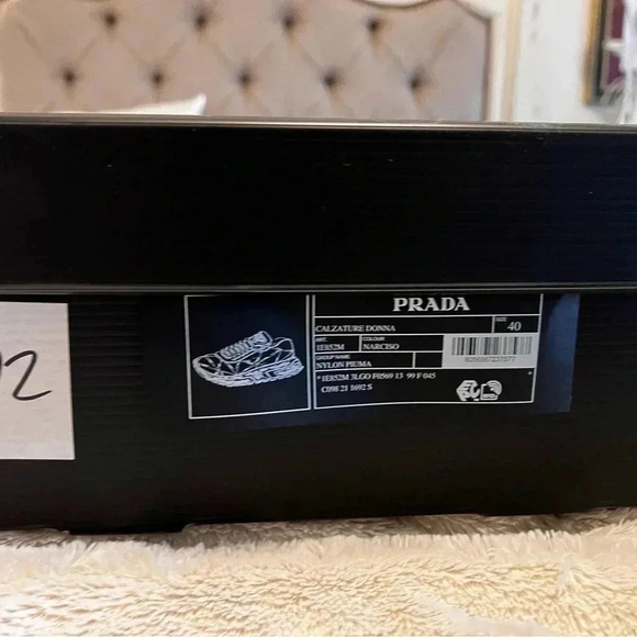 PRADA  authentic nylon pluma  size 40 the “ calzature donna “  narciso color - Picture 3 of 15